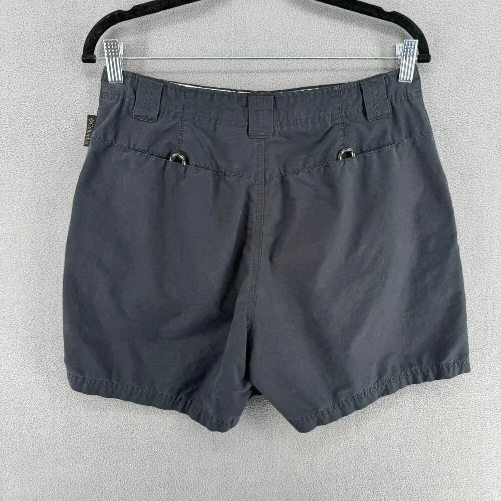 Columbia Hiking Outdoor Shorts Cotton Blend Womens 10 Black‎ Pockets Camping